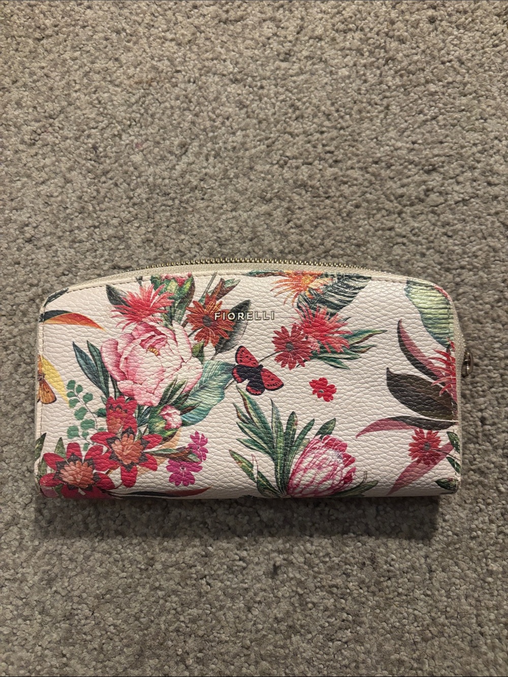Fiorelli Floral Zip-Around Wallet in White w/ print